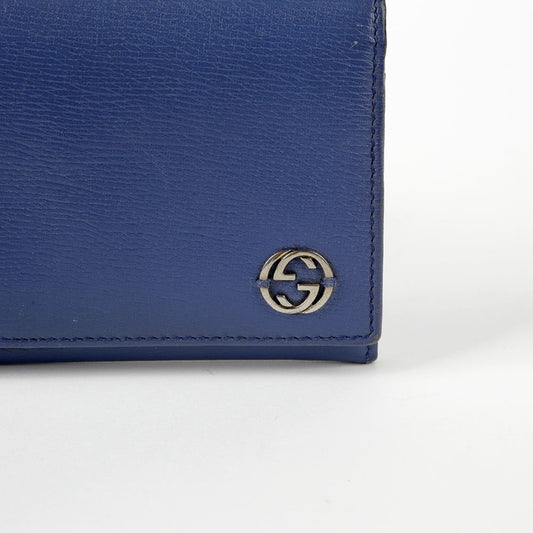 Gucci Navy Leather Logo Long Wallet 256348 64225509