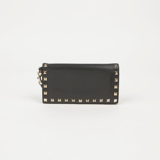 Valentino Rockstud Long Wallet in Black Leather 2P0447 64294229