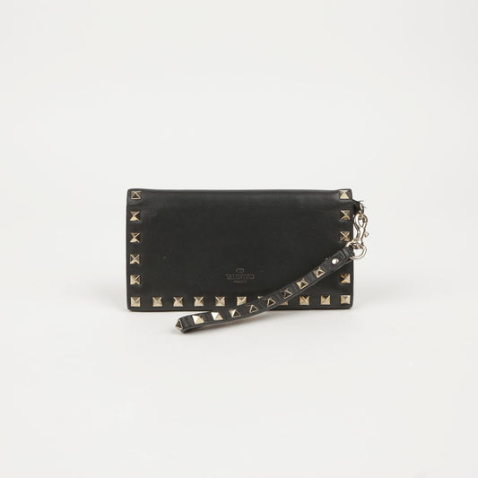 Valentino Rockstud Long Wallet in Black Leather 2P0447 64294229