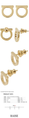 Salvatore Ferragamo 24SS Gancini Stud Small Earring Gold 76-0120 0696432 64448504 [P]
