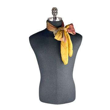 Louis Vuitton Logo Autumn Sky Silk Chiffon Scarf Mustard 64510889