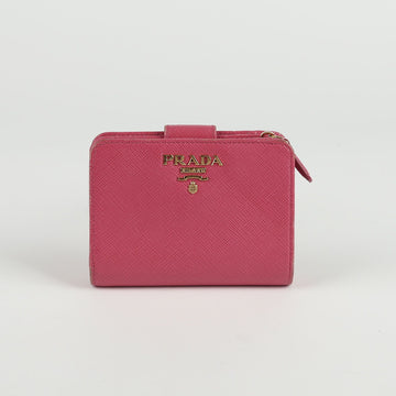Prada Pink Saffiano Leather Wallet 1ML018 64337830