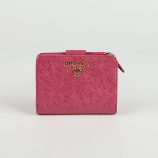 Prada Pink Saffiano Leather Wallet 1ML018 64337830
