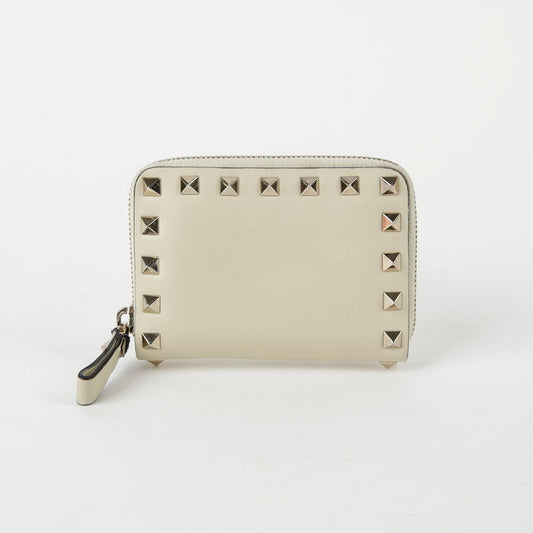 VALENTINO KW2P0358 Ivory Leder Rockstud Kartenetui 86802703