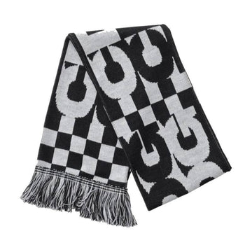 COMME DES GARCONS チェックロゴのマフラー ホワイト ブラック 64716356
