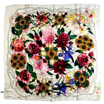 CHANEL Flower Ivory Scarf 85 64742845