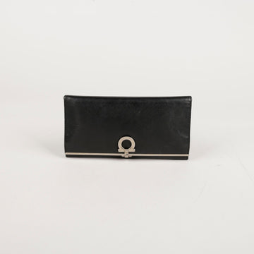 Salvatore Ferragamo Black Saffiano Leather Gancini Long Wallet 22 4633 64547437