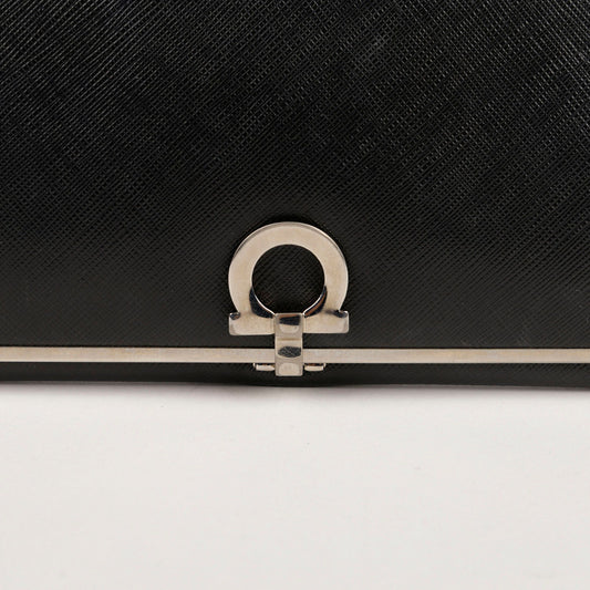 Salvatore Ferragamo Black Saffiano Leather Gancini Long Wallet 22 4633 64547437