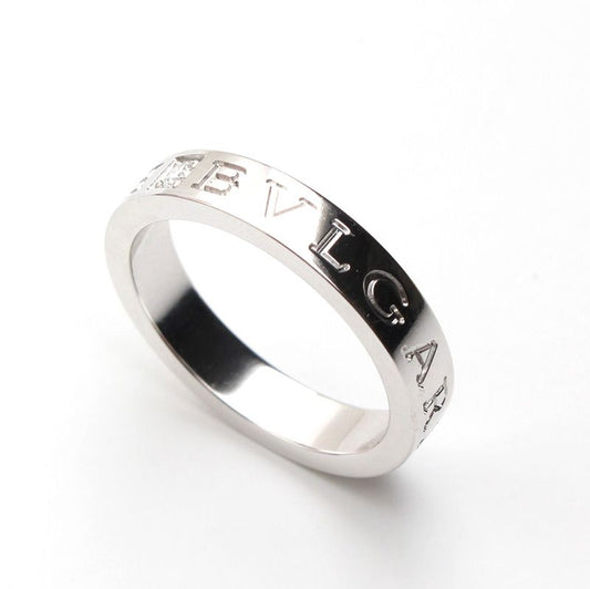 Bulgari 18K White Gold 1P Diamond Band Ring Size 18 64880410