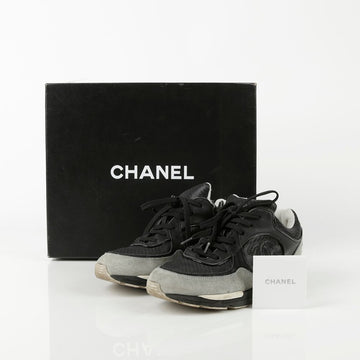 CHANEL G26582 Schwarz Cruise Tennis Sneakers 36.5 64710693