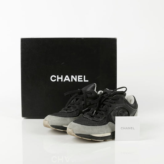 CHANEL G26582 Black Cruise Tennis Sneakers 36.5 64710693
