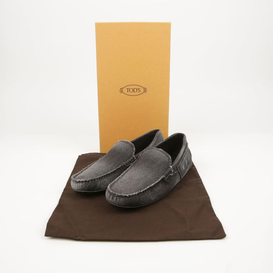 TODS XXM0GW0BN50LRY0719 ブラック デニム ドライビング ローファー 7.5 64901771