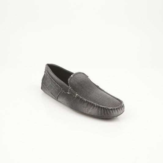 TODS XXM0GW0BN50LRY0719 ブラック デニム ドライビング ローファー 7.5 64901771