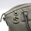 Gucci Gray Leather Gold-tone Double G Interlocking Dome Shoulder Bag 449651 65751405 [P]