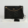 GUCCI Schwarze Matelassé-Leder GG Marmont Schultertasche 524592 65625145 [P]