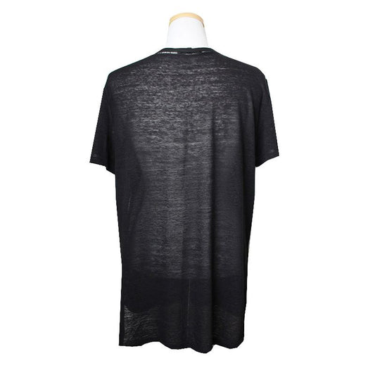 MAJE Schwarzes Leinen-Misch-T-Shirt 55, 66 65884383