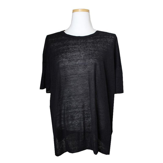 Theory Black Linen Blend T-Shirt 66 65886157
