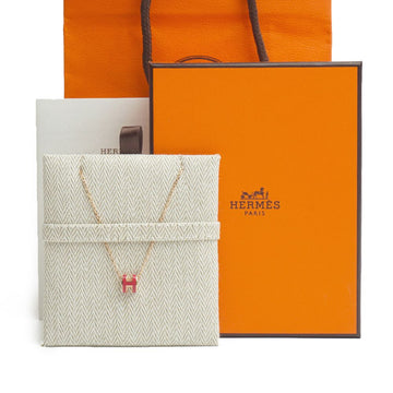 HERMES Pop H aus Necklace Rosegold FRAMBOISE Mini Full Set 66412590