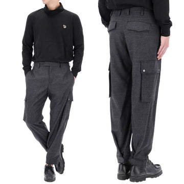 NEIL BARRETT Hochbund lockere Cargo-Wollhose PBPA047 T021 244 40010333