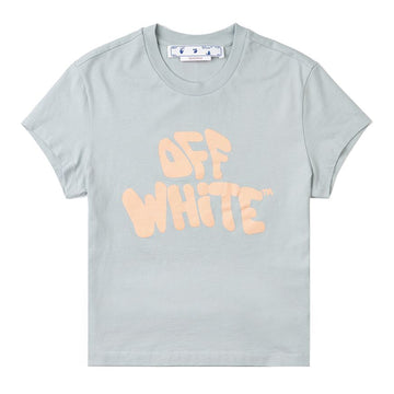 OFF WHITE Damen Logo Druck Baumwoll T-Shirt OWAA112S23JER0030631 49734015