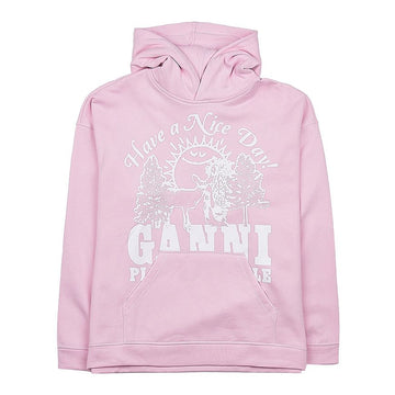 Ganni Women's Logo Print Hooded T-Shirt T3653 872 62310438