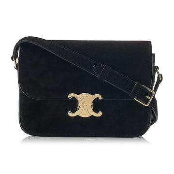 Celine Triomphe Suede Shoulder Bag 38NO 63075669
