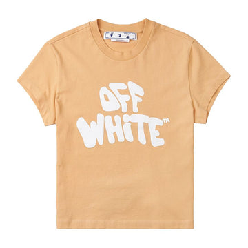 OFF WHITE Damen Logo-Print Baumwoll-T-Shirt OWAA112S23JER0031701 49734030