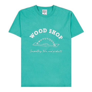 WILD DONKEY Unisex Wood Cotton Short Sleeve T-Shirt T WOOD STONE WASHED KELLY GREEN 51353492