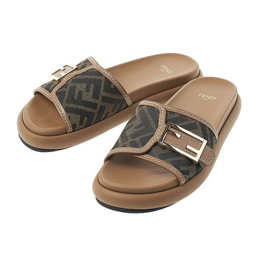 FENDI Damen Bucket Buckle Filz Slide Sandalen 8X8404 AJZF F1ICN 52153704