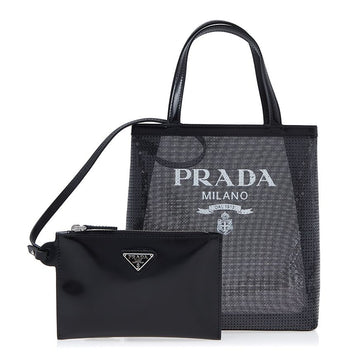 Prada Women Small Sequin Mesh Tote Bag 1BG417 2D0A F0002 (OOO) 28450427