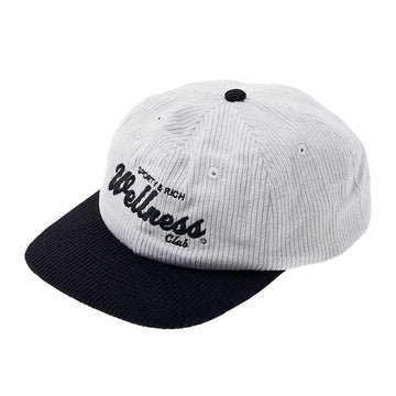 SPORTY & RICH Wellness Club Corduroy Baseball Cap Black White 52911866