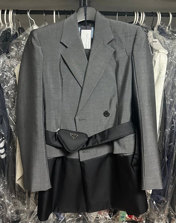 Prada Double Breasted Belt Tricot Jacket 36 66635499