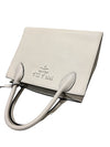 PRADA モノクローム サフィアーノ トートバッグ 1BA156 ホワイト 66643796 [P]