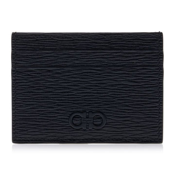 SALVATORE FERRAGAMO Männliches doppeltes Gancini Kartenetui NERO PEBBLE 0733364 43844576