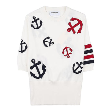 Thom Browne Women's Anchor Pattern Semi-Sheer Knit 53606238
