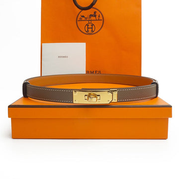 Hermes Kelly Belt 18 Etoupe Gold Epsom Full Set Gift 66905825
