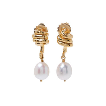 Alighieri Celestial Raindrop Pearl Earrings 24K Gold 53767881