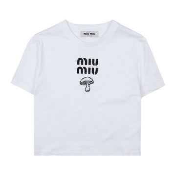 MIU MIU Damen Logo Baumwoll T-Shirt 64941655