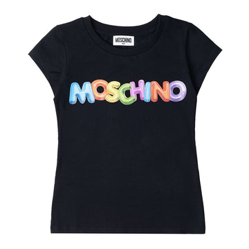 MOSCHINO KIDS 女の子用ロゴTシャツ H4M042LBA00 60100 (4-8) 48065141