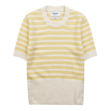 THOM BROWNE レディース ストライプ ジャージ スティッチ 半袖 ニット 740 55607281
