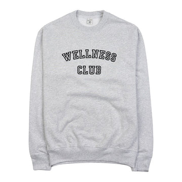 SPORTY & RICH WELLNESS CLUB FLOCKED CREWNECK GRAU SCHWARZ 58686755