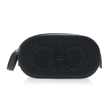 SALVATORE FERRAGAMO Doppelt Gancini Pouch 24 1216 NERO 0757932 47305107