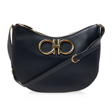 SALVATORE FERRAGAMO Doppelt Gancho Schultertasche 21 2886 NERO 0759155 47281480