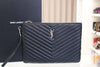 Saint Laurent Monogram Quilted Tablet Pouch Clutch Silver 559193 67057123 [P]