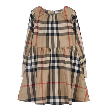 BURBERRY Adriana Ch Long Sleeve Check Stretch Dress 45574517
