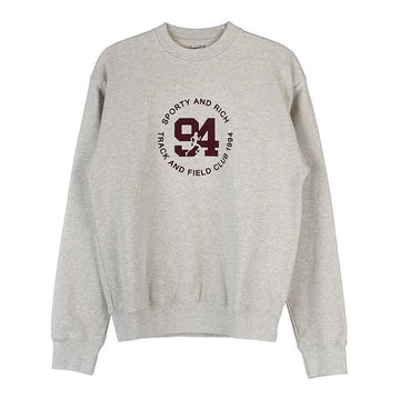 SPORTY & RICH Damen Track und Field Sweatshirt TRACK AND FIELD FLOCKED CREWNECK HEATHER OATMEAL MERLOT 40667187