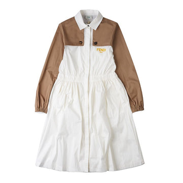Fendi JFB565 AAC3 F0TU9 Embroidered Logo Cotton Dress (Adult Size Available) 12-14 48460610