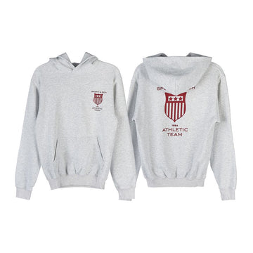 SPORTY & RICH Women's Athletic Team Hoodie Heather Gray Ruby 40667305