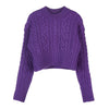 AMI Damen Kabelstrick Cropped Pullover FKS051 017 500 37473815 [P]