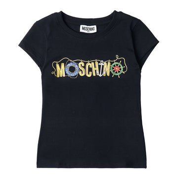 Moschino Kids Girl's Nautical Logo T-Shirt H2M042LBA00 60100 (4-8) 48065191